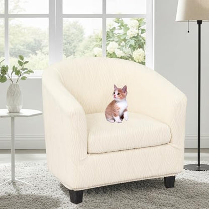 KRFOONN Club Chair Slipcover 2 Piece Stretch Printed Round Barrel Chair Covers Removable Tub Chair Slipcover with Elastic Bottom Chair Coverings Furniture Protector Cover for Living Room, B59 - color: Colorb59