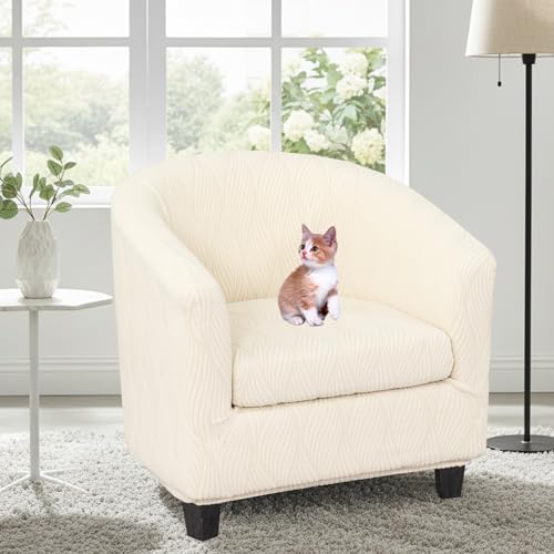 KRFOONN Club Chair Slipcover 2 Piece Stretch Printed Round Barrel Chair Covers Removable Tub Chair Slipcover with Elastic Bottom Chair Coverings Furniture Protector Cover for Living Room, B59 - color: Colorb59