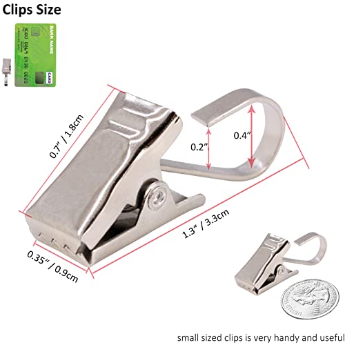 BIHRTC 25 Pack Metal Curtain Clips Hang Clip Wide Flat Gutter Clips Curtain Hangers Clips for Shower Home Decoration Photos Picture Arts Crafts Display Outdoor Activities Supplies - color: Nickle
