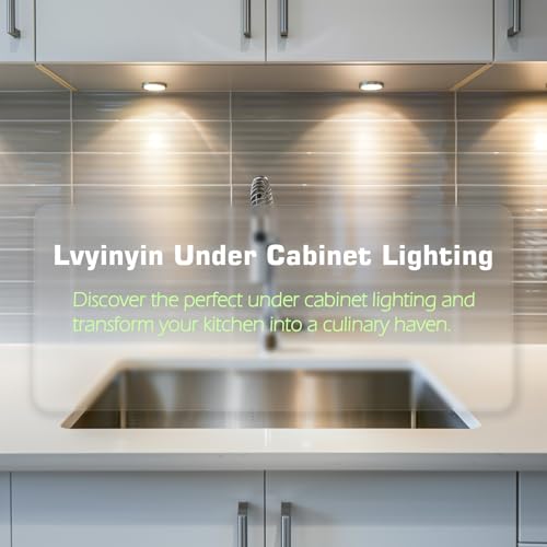 Under Cabinet Puck Lighting Kit, Atmosphere Ambiance Lighting, Dimmable Wireless RF LED Remote Control, Daisy Chain Linable, AC120V to DC12V, Hardwired or Wall Plug, 6 Lights, Daylight - color: 6 Lights, Daylight