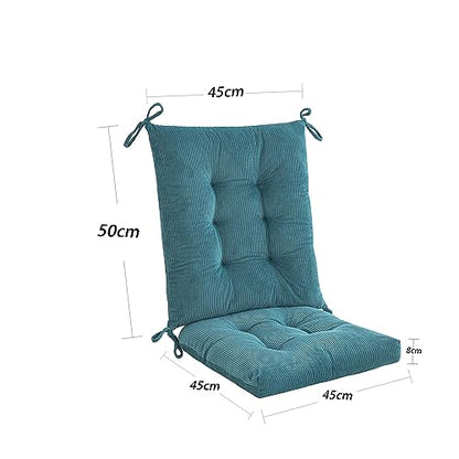Outdoor Patio Cushion, Rocking Chair Cushion, Tufted Pads, Set of Upper and Lower with Ties Pack of 2 (2 Sets) - Back 20"×17", Seat 17"×17" (Blue) - color: Blue