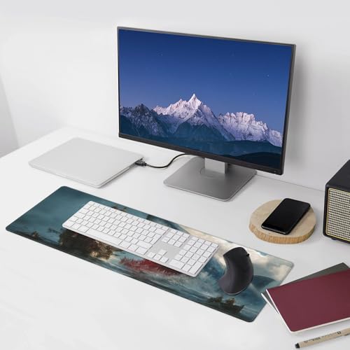 Fish Mouse Pad Extended Large Gaming Mouse Pad XL Stitched Edges for Gamer Home Office 31.5 X 11.8 Inch - color: Fish