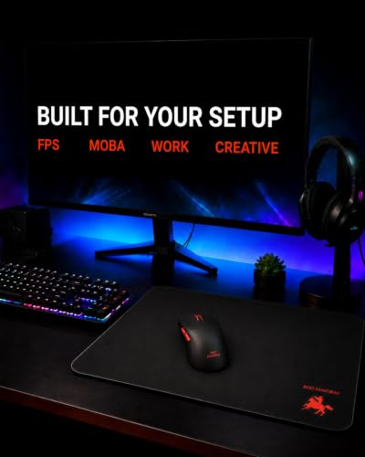Tempered Glass Gaming Mouse Pad, Micro-Etched Ultra-Smooth Surface, Hard Mouse Pad for Fast Glide, Precision Tracking, Speed & Control, Non-Slip Base, 16.1" x 12.2" - color: Black