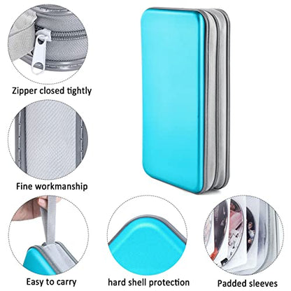 DVD Case, Bivisen CD Case Holder Wallet Binder 96 Capacity CD/DVD Cases Storage Holder Binder Organizer Wallet Book for Car Home Travel (Sky Blue) - color: Sky Blue