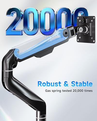 BIZUM Heavy Aluminum Monitor Stand 17 to 43 Inch Monitor Arm, Adjustable-Monitor Mount up to 33lbs with Clamp and Grommet Base, VESA 75x75/100x100mm Black - color: Black
