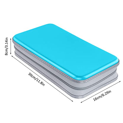 Siveit CD Case Holder, 80 Capacity CD/DVD Case Holders Wallet Hard Plastic CD DVD Disc Cases Storage Binder for Car Home Office Travel (Sky Blue) - color: Sky Blue
