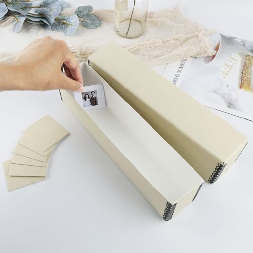 Golden State Art, Archival Slide Storage Case, 2.5"x2.125"x11" -Tan | Acid-Free File Box, Metal Edge Corner, Holds Up to 140 Films, Ideal for Store Photos Negatives and Cards - size: 2.5" x 2.125" x 11"