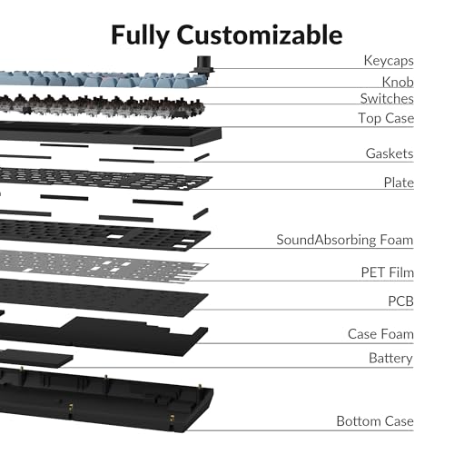 Keychron V5 Max Custom Wireless Mechanical Gaming Keyboard with Number Pad, 96% Layout QMK/VIA 2.4 GHz/Bluetooth 5.1/Wired, RGB Backlit Hot-Swappable Gateron Brown Switch for Mac Windows Linux - color: Gateron Jupiter Brown Switch