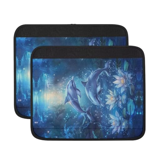 Wheelchair Armrest Pads Blue Dolphin Wheelchair Accessories Chair Arm Pads Universal for Wheelchair Armrests Office Transport Chairs Scooters - color: Blue Dolphin