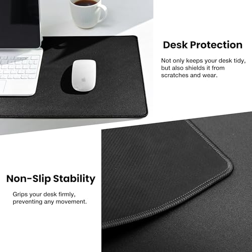 ALOANES Large Gaming Mouse Pad Keyboard Mat with Non-Slip Rubber Base | Black Desk Mat Mousepad for Computer Gamer Office Home 35.43"x11.8"x0.12" - color: 00- Black, size: 35.4L x 11.8W inches