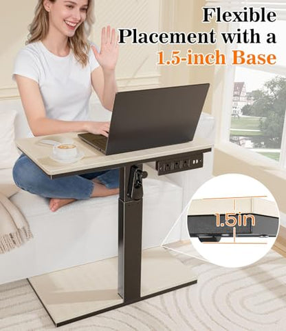 Computer Tower Stand with Charging Station & USB Ports - Adjustable Height PC Stand 2-Tier, Under Desk for ATX-Case with Wheels, CPU Holder for Office, Home, Gaming Room
