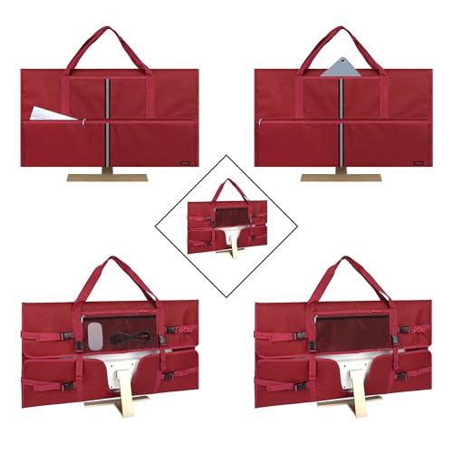 Travel Carrying Bag Compatible with 32" All-in-One Desktop Computer and 32" Monitor (Dark Red) - color: Dark Red