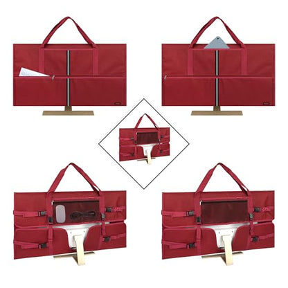 Travel Carrying Bag Compatible with 32" All-in-One Desktop Computer and 32" Monitor (Dark Red) - color: Dark Red