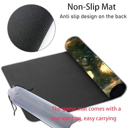 MTG Playmat, Smooth Surface Game Play Pad MTG TCG 24 x 14 inch with Storage Bag, Non-Slip Mouse Pad Card Fighting Game, Tree of Life - color: Tree Of Life