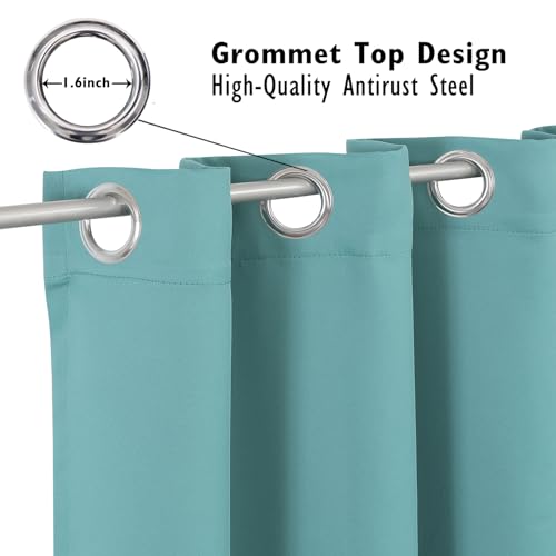 ChrisDowa Blackout Curtains for Bedroom and Living Room 40 Inches Long | 2 Panels Set, Thermal Insulated, Light Blocking, Room Darkening, Grommet, Window Treatment Drapes, Aqua, 29 x 40 Inch - color: Aqua, size: 29"W x 40"L (Pack of 2)