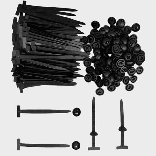 99 Pcs Nylon Universal Cable Tie Buckle – Heavy Duty Sided Snap Fit Zip Ties with Button Lock, UV Resistant Plastic Cable Fasteners for Automotive, Electrical & Daily Repair