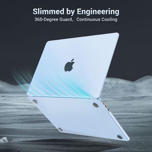 MOSISO Ultra-Thin & Seamlessly Closes Cover Compatible with MacBook Air 13 inch Case M5 M4 M3 M2 2026-2022 A3449 A3240 A3113 A2681, 2 in 1 Kit Anti-Fingerprints Shell for Mac Air 13.6, Pastel Blue - color: Pastel Blue