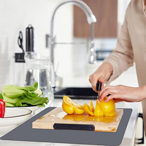 emolife Silicone Mats for Kitchen Counter, Thick 2mm, Countertop Protector, Heat Resistant Mat, Non-Slip (Dark Grey) - color: Dark Gray