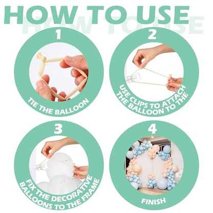 Amyhill 10 Pack Large Balloon Arch Clips Plastic Transparent Backdrop Spring Clamps 3.5 Inch Heavy Duty Clip and 50 Pcs Clear 260 Long Balloons Arch Kit Birthday Decoration Crafts Photography