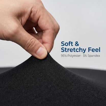 WOMACO Office Chair Covers, Stretch Computer Chair Cover with Armrest Covers, Universal Boss Chair Covers Modern Simplism Style High Back Chair Slipcover (Black, Large) - color: 1-black