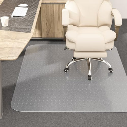 Office Chair Mat for Carpet, 48" X 60" X 0.09" Desk Chair Mat for Carpet Floors, Clear and Thick Rolling Computer Chair Mats with Non-Slip Studded for Home and Office Low Pile Carpets - size: 48" X 60" Rectangle