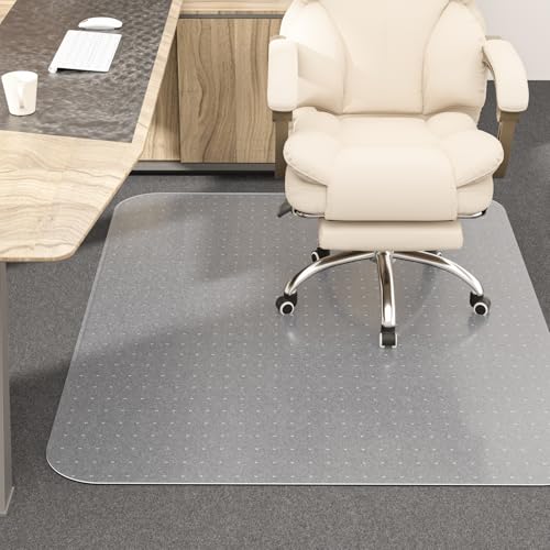Office Chair Mat for Carpet, 55" X 36" X 0.09" Carpet Chair Mats, Clear and Thick Rolling Computer Chair Mat with Non-Slip Studded for Home and Office Low Pile Carpets - size: 55" X 36" Rectangle