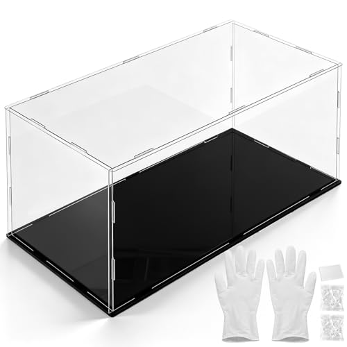 Yungyan 1 Pack Clear Self-Assembly Acrylic Display Case Transparent Dust Proof Protection Showcase for Figurine Collectibles Basketball Soccer Football Helmet (14 x 10 x 6 Inch) - size: 14 x 10 x 6 Inch