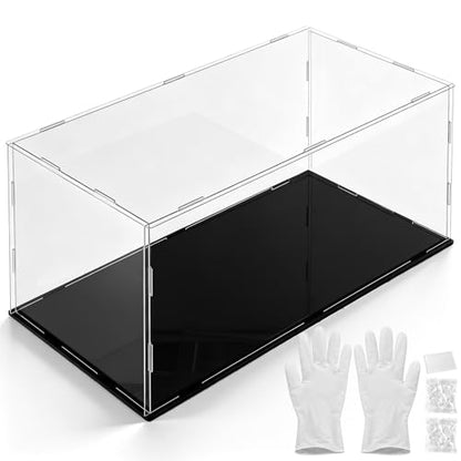 Yungyan 1 Pack Clear Self-Assembly Acrylic Display Case Transparent Dust Proof Protection Showcase for Figurine Collectibles Basketball Soccer Football Helmet (14 x 10 x 6 Inch) - size: 14 x 10 x 6 Inch