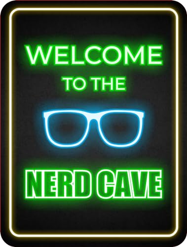 Portrait Round Plus Welcome to the Nerd Cave Wall or Door Sign | Easy Installation | Gaming | Home Decor -Small - size: 4 x 6" - Small