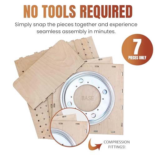 TORCHED DISPLAYS Rotating Display Stand | 22.5 x 16.76-inch | Rotating Organizer Wood Pegboard | Pegboard Display Stand for Craft Shows, Vendor Events, Jewelry, Accessories | Natural - style: Natural