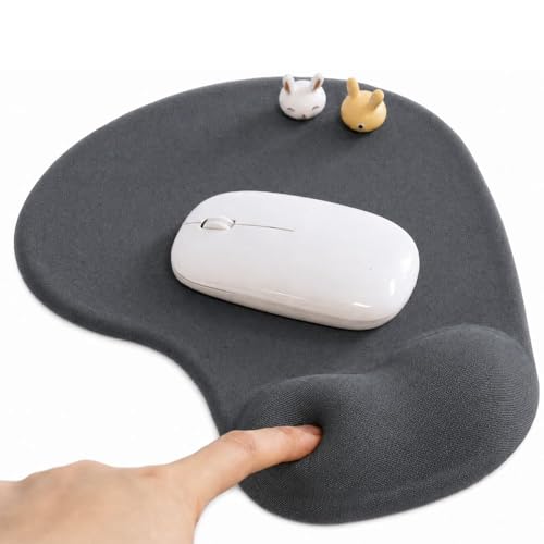 Office Mousepad with Gel Wrist Support - Ergonomic Gaming Desktop Mouse Pad Wrist Rest - Design Gamepad Mat Rubber Base for Laptop Computer -Silicone Non-Slip Special-Textured Surface (09Dark Grey) - color: 09Dark Grey