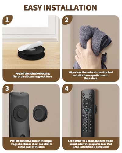 6 Pack Magnetic Remote Control Holder – Upgraded Silicone Magnetic Wall Mount for TV, Fan & Air Conditioner Remotes – Self-Adhesive, No-Drill Remote Control Holder Wall Mount - color: Circle White+Black+Grey