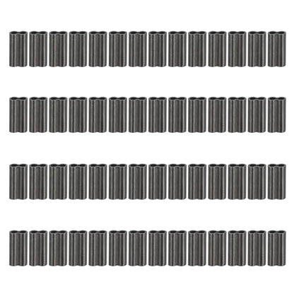 PATIKIL 1/16" 1.5mm Wire Rope Loop Sleeve 100 Pcs Copper Double Ferrule Duplex Crimping Loop Sleeve for Wire Rope Cable Fittings Rigging Fishing Wire,Black - size: 1/16"