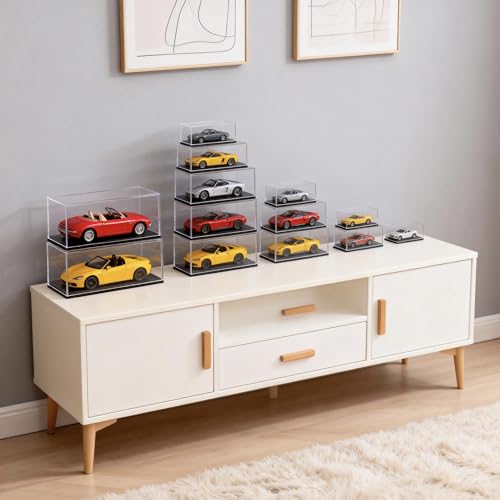Model Car Display Case, 1:32 Scale Acrylic Display Box for Cars, Stackable Dustproof Storage Boxes for Collectibles, Figures and Memorabilia, 7.2 x 3.1 x 2.9 inch - size: 7.2 x 3.1 x 2.9 inch