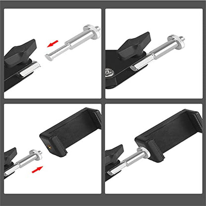 3 Pack Boom Arm to 17mm Ball 1/4 inch 3/8 Screw Bolt Mount Connector Adapter Joint Head Converter for Microphone Arm Stand Mic Arm Scissor Shock Mount Condenser Video Light Phone Holder Clip