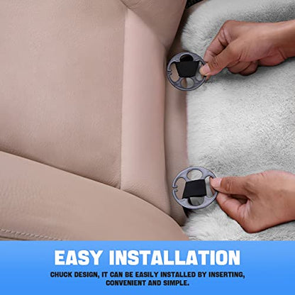 2Pack Car Front Seat Cushion, Soft Warm Faux Rabbit Fur Winter Auto Seat Cover, Fluffy Plush Vehicle Seat Protector Pad with Non-Slip Backing, Car Accessories for Home and Office Chair (Beige) - color: Beige