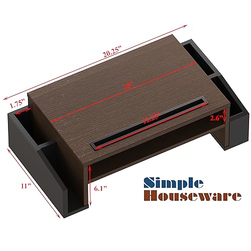 Simple Houseware Desk Monitor Stand Riser with Adjustable Organizer tray, Espresso - color: Espresso