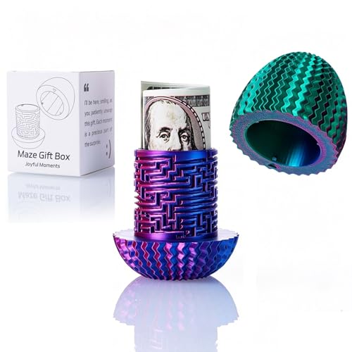 Maze Puzzle Box for Cash Gift, Money Holder Gift Box | Maze puzzle, hidden cash compartment, money gift, birthday anniversary, brain teaser, surprise holder gift for teens & adults - color: Red-green-blue