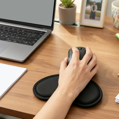 JJUNW 3 Pcs Wrist Rest for Mouse, Silicone Mouse Rest with Non-Slip Base, Black Wrist Pad for Typing Pain Relief, Office, Home, Gaming, Computer