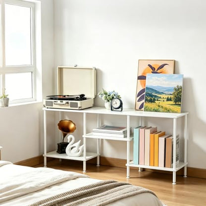50 Inch TV Stand for Living Room White Entertainment Center with Open Storage Shelves Small TV Console Table Bedroom TV Media Cabinet for 50 43 40 32 Inches TV - color: White