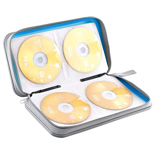 DVD Case, Bivisen CD Case Holder Wallet Binder 96 Capacity CD/DVD Cases Storage Holder Binder Organizer Wallet Book for Car Home Travel (Sky Blue) - color: Sky Blue