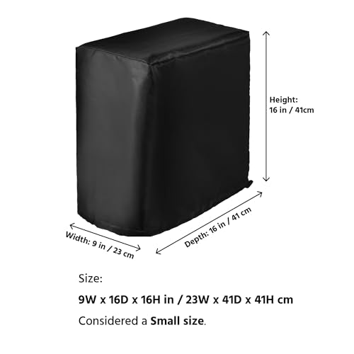 CPU Dust Cover Small Size CPU Computer Desktop Gaming PC Mid-Tower Full Body Protective Cover Case with Adjustable Solid Cord Tight Rope Black - size: 9Wx16Dx16H in