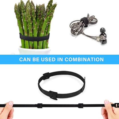 100pcs Reusable Cable Ties - Hook and Loop Straps for Cable Management - Adjustable Cord Organizer & Wire Ties for Electronics, Home, Office & Desk - 4 Sizes (8/6/5/4 Inch) - style: 8+6+5+4 Inch
