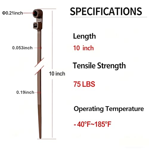 200 PCS 10 inch Brown Zip Ties with Screw Hole 70lbs Mountable head Cable Ties Straps Multipurpose Heavy Duty Nylon Cable Zip Ties with Screw Mounting Hole - color: Brown, size: 10 Inch (200PCS)
