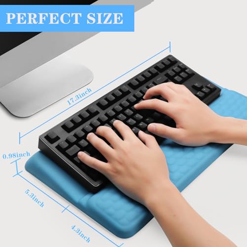 Computer Keyboard Stand Pad with Wrist Rest, Ergonomic Comfy Tilted Keyboard Stand Riser Holder Pad for Office Home (Blue) - color: Blue