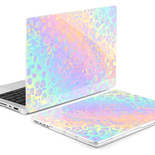 DONGKE Case for MacBook Pro 14 Inch (2026-2021 Release, M5 M4 M3 M2 M1 Pro/Max Chip), Plastic Slim Hard Shell Protective Cover with Keyboard Cover & Screen Protector, Leopard Print - color: Leopard Print