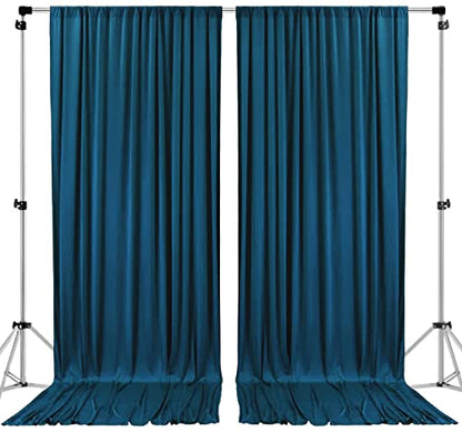 AK TRADING CO. 10 feet x 8 feet IFR Polyester Backdrop Drapes Curtains Panels with Rod Pockets - Wedding Ceremony Party Home Window Decorations - Dark Teal - color: Dark Teal