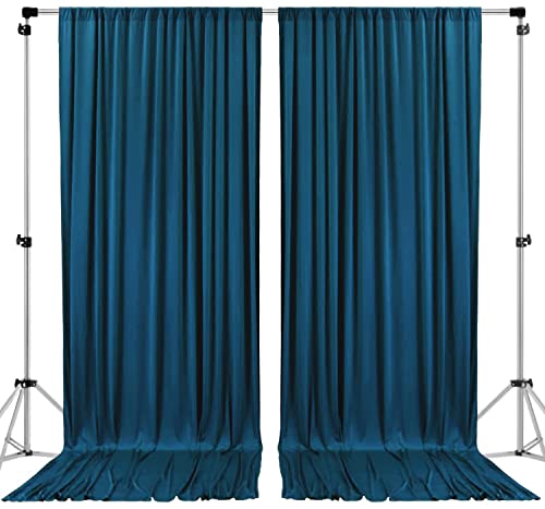 AK TRADING CO. 10 feet x 8 feet IFR Polyester Backdrop Drapes Curtains Panels with Rod Pockets - Wedding Ceremony Party Home Window Decorations - Dark Teal - color: Dark Teal