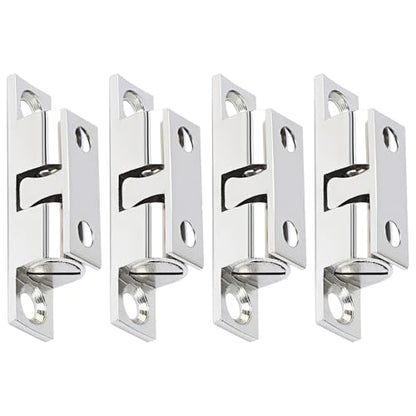 Alise Double Roller Catch Cabinet Latches,Adjustable Double Ball Tension Roller Catch Latch Brass Cabinet Door Latch,40x24mm Solid Brass Cabinet Latches and Catches,Pack of 4,Silver - color: Silver, size: 40mmX24mm