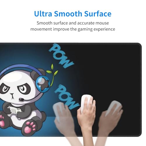 Cute Cartoon Panda Mouse Pad Large Gaming Mousepad Non-Slip Rubber Base Keyboard Mouse Mat for Laptop Keyboard Desktop 31.5 x 11.8 inch - color: Cute Cartoon Panda